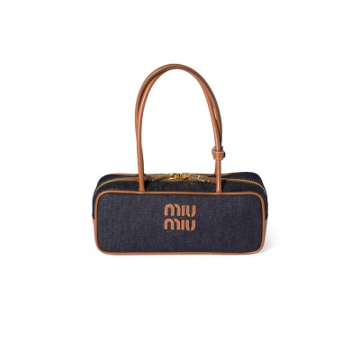 MIU MIU BEAU DENIM BAG 5BB173 (28*11.5*8cm)